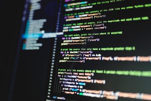 monitor displaying lines of code