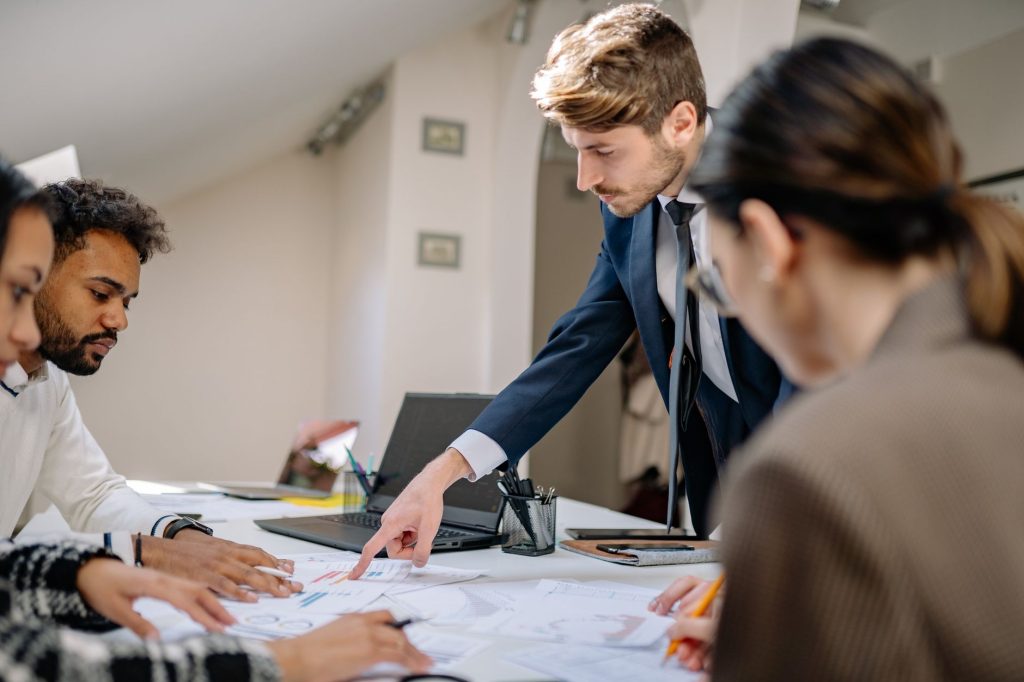 group of business people working together