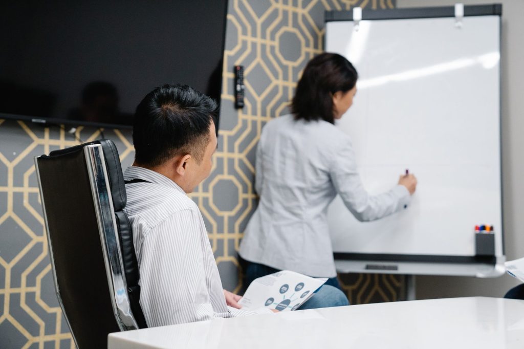 employees on a conference room